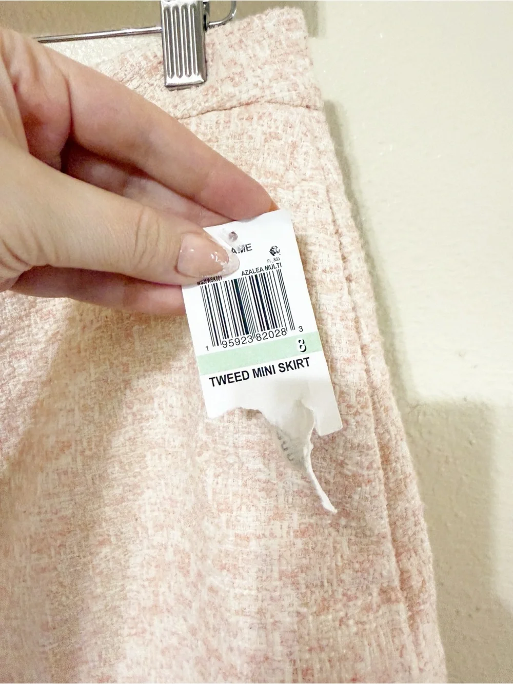 Frame The Tweed Light Pink Gold Button Front A-Line Mini Skirt NEW Size 8 - Picture 13 of 13